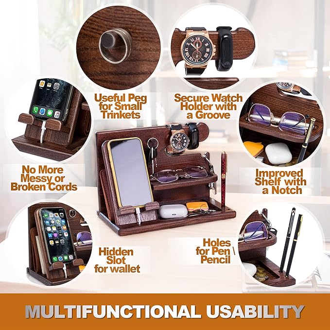Father's Day Gift Idea:  Luxury Wood Phone Docking Station