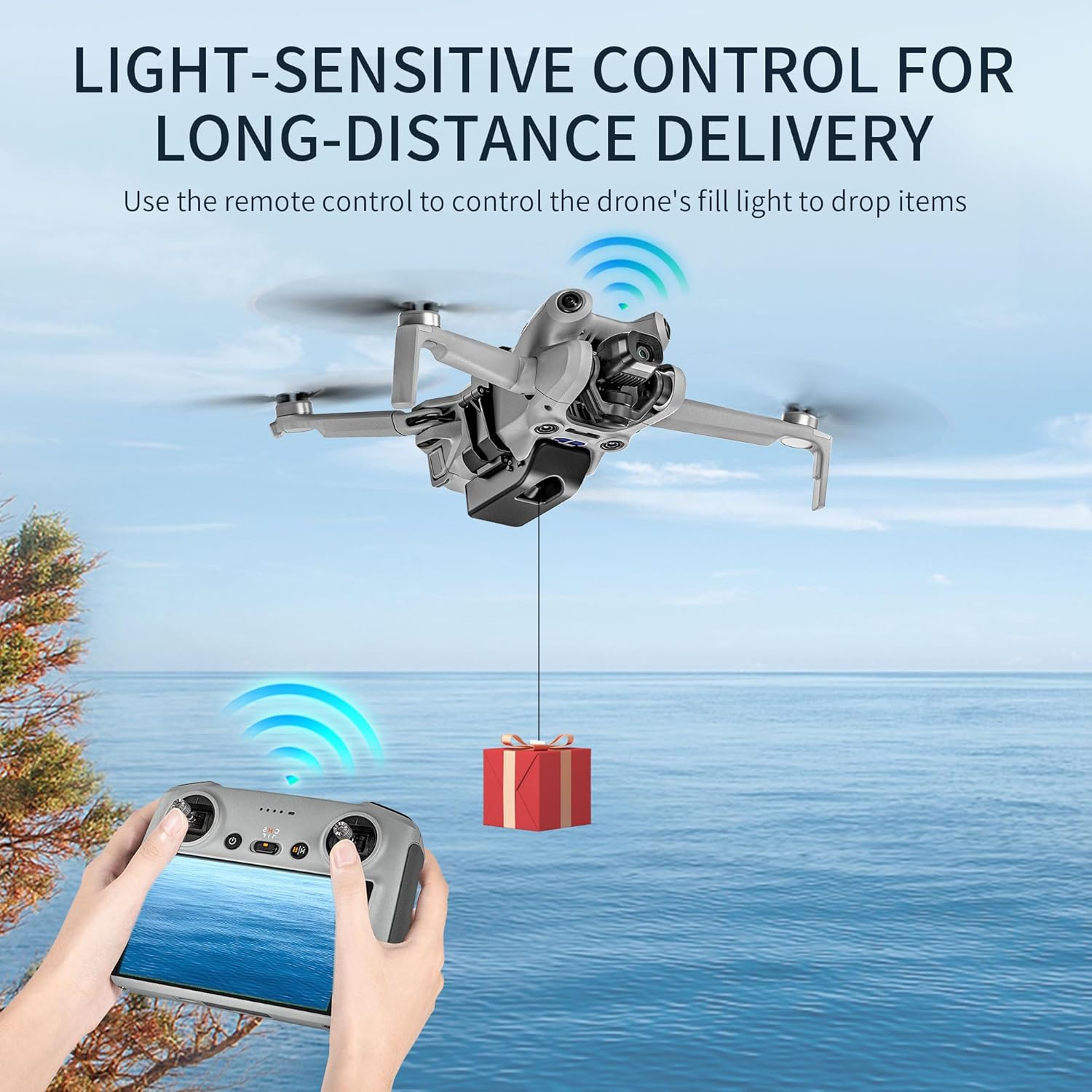 Drone Drop Release Airdrop Device for DJI Mini 4 Pro, Delivery Device Wedding Drone Bait Release