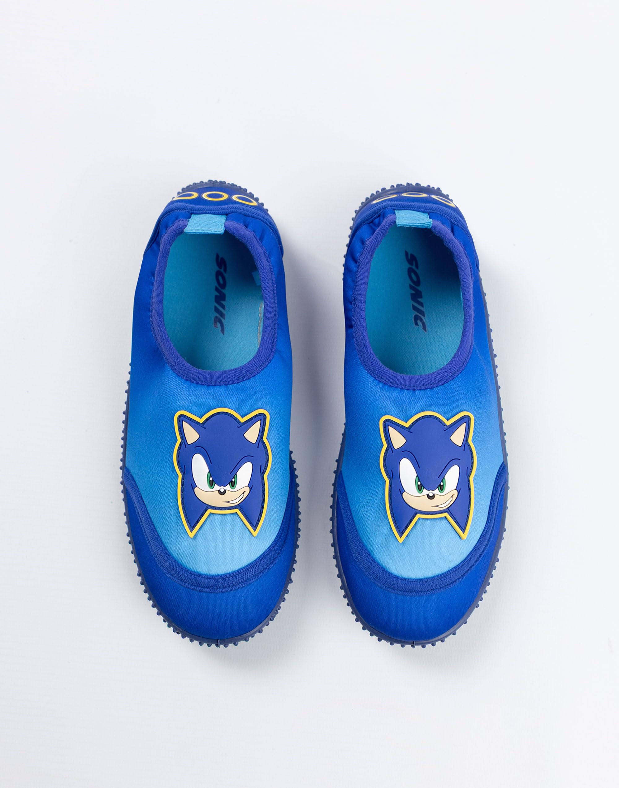 Sonic The Hedgehog Zapatos acuáticos Azules para niño | acuáticos sin Cordones con Suela Texturizada y Refuerzo en el talón | Calzado de Playa Ligero para Nadar, IR a la Piscina y Disfrutar