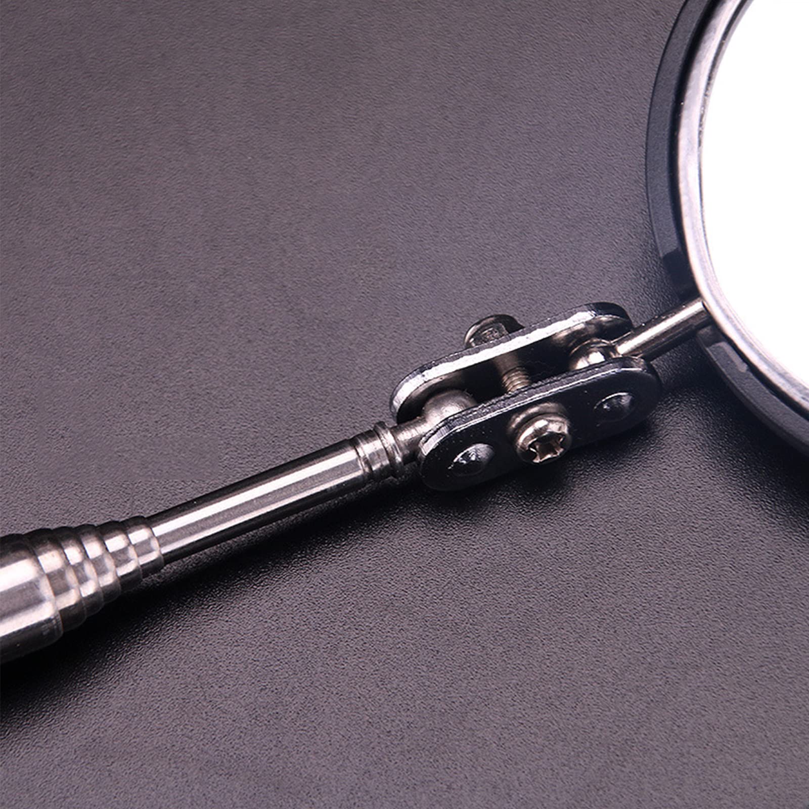 Espejos de inspección telescópicos Espejo de inspección de vehículos, Reparación Ajustable Chasis de vehículos Espejo de inspección telescópico con luz LED Rotación de 360 °, Diáme