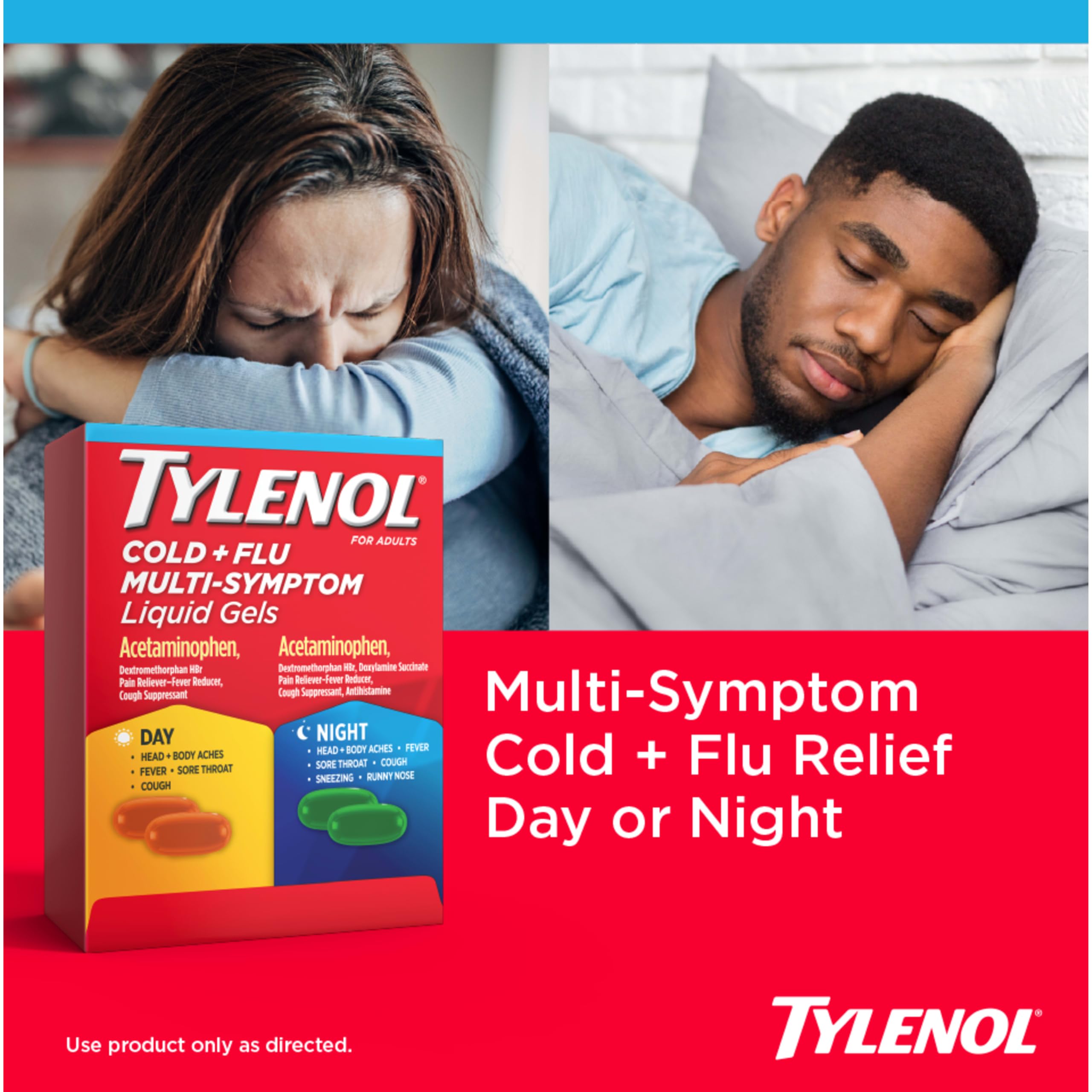 Tylenol Day & Night Cold & Flu Liquid Gels, Combo Pack, 24 ct — Amazon image 3