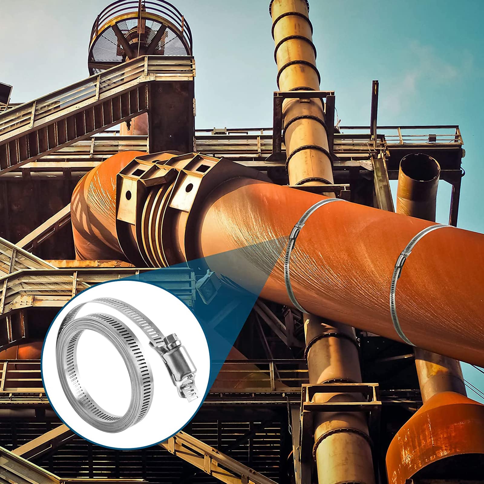 Fascette Stringitubo In Acciaio Inox 304 - Set Da 4, Regolabili 44-47mm, Per Tubi