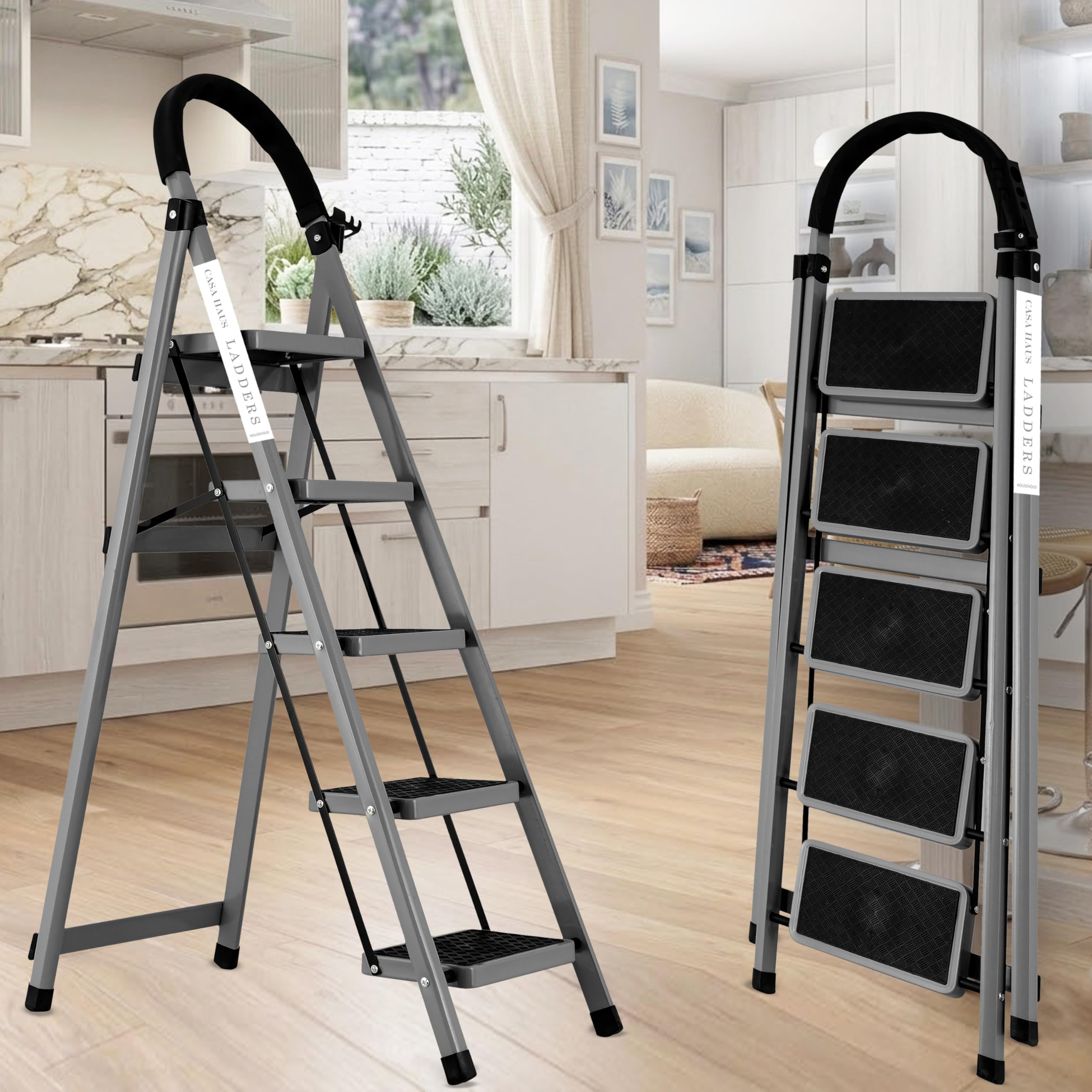 Casa Haus 6 Step Ladder - Heavy Duty & Foldable -18
