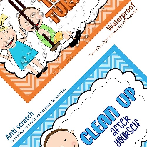 Miniatura 9 de Alpurple 9 paquetes de pósteres de reglas de clase de tamaño A4, pósteres educativos de comportamiento de reglas de aula de tamaño A4, tabla de