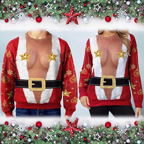 Miniatura 5 de SNKSDGM Sudadera de manga larga con estampado de letras para mujer, cuello redondo, suave, para fiestas y Navidad