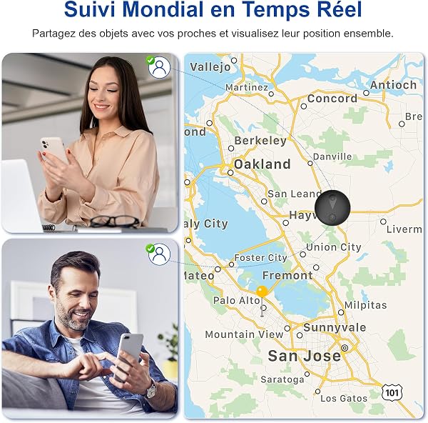 Traceur GPS Voiture, Tracker GPS Voiture Magnétique, Traceur Enfant Caché, Traceur sans Abonnement, APP Find Tag, Compatible avec iOS et Android, Adapté aux Véhicules, Animaux et Bagages - Noir - 3