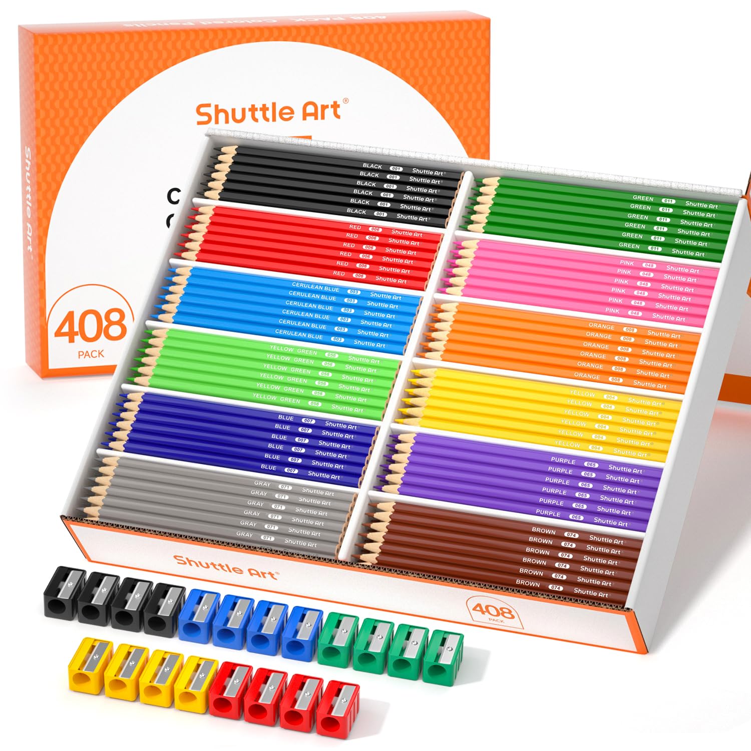 Sponsored Ad – Shuttle Art 408 Pack Colouring Pencils Bulk, Coloured Pencil Set for School Plus 20 Sharpeners, 12 Colours School Pack Colouring Pencils for Kids, Class pack School Supplies