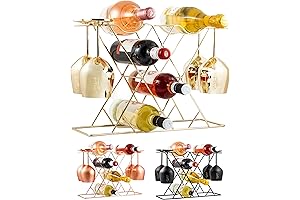 Gusto Nostro Gold Countertop Wine Rack: Showcase Your Vintages with Sophistication