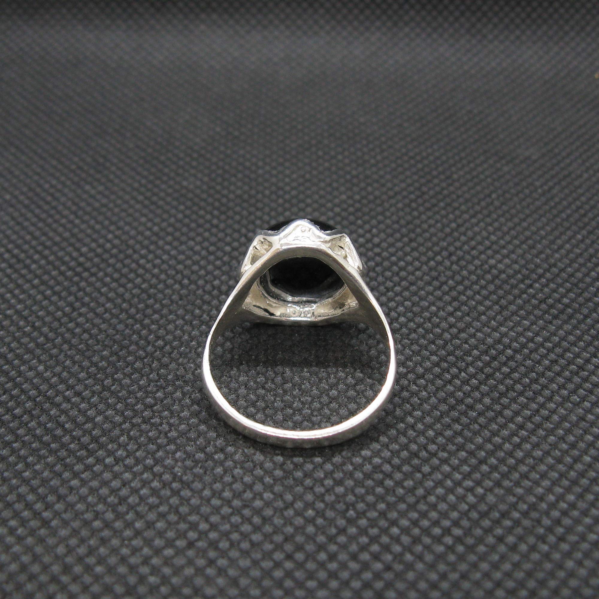 Anillo de Plata Esterlina Hecho a Mano Con Ónix Negro Genuino Sólido Estampado 925