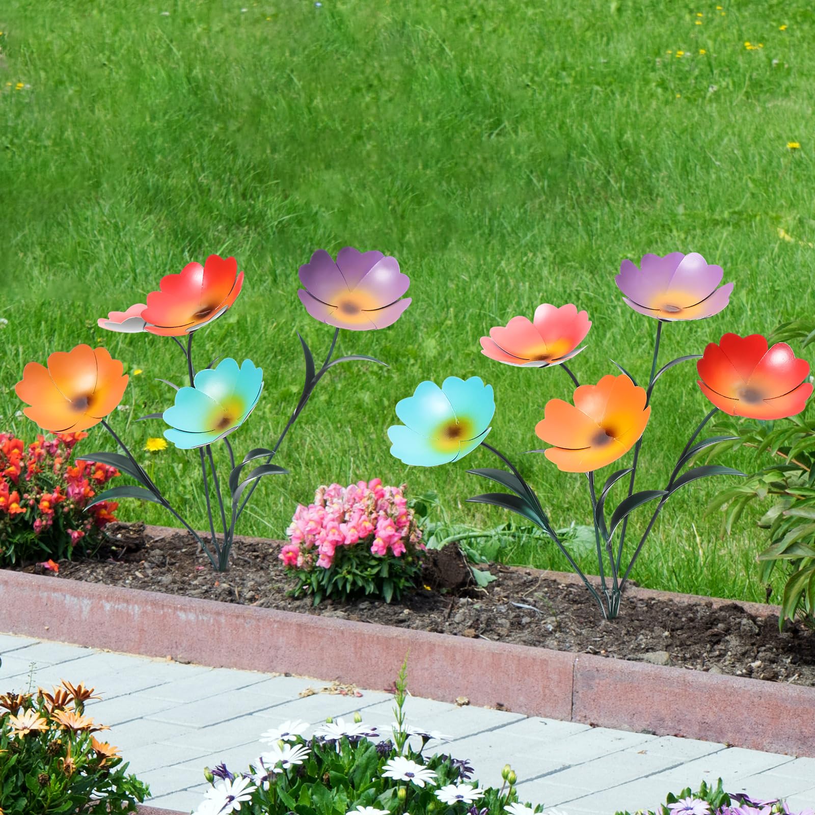 Amazon.com: Yaocom 2 Pack Metal Flowers for Outdoor