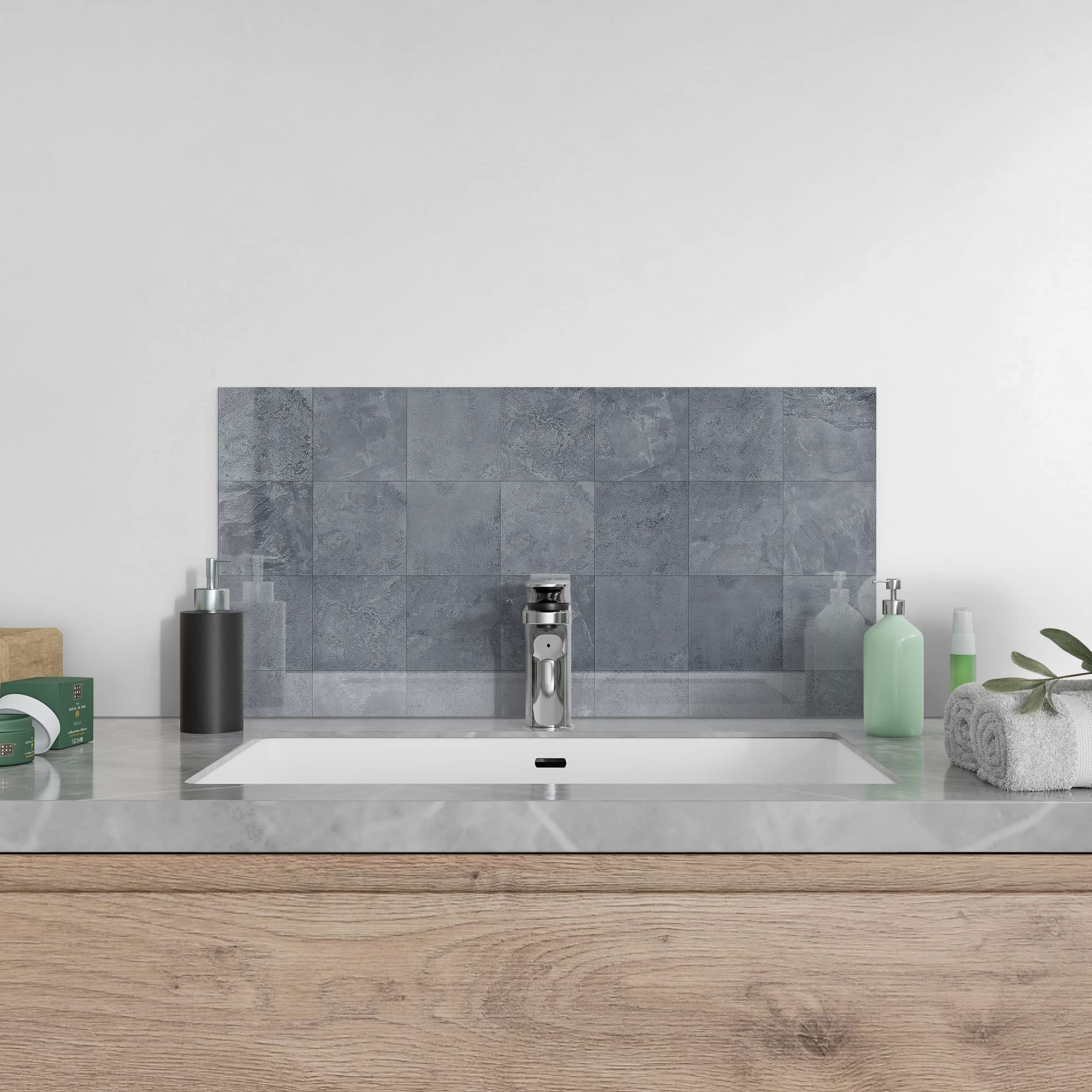 Glas Rückwand Küche 80x40cm - Spritzschutz Mit Rosige Abstraktion Motiv