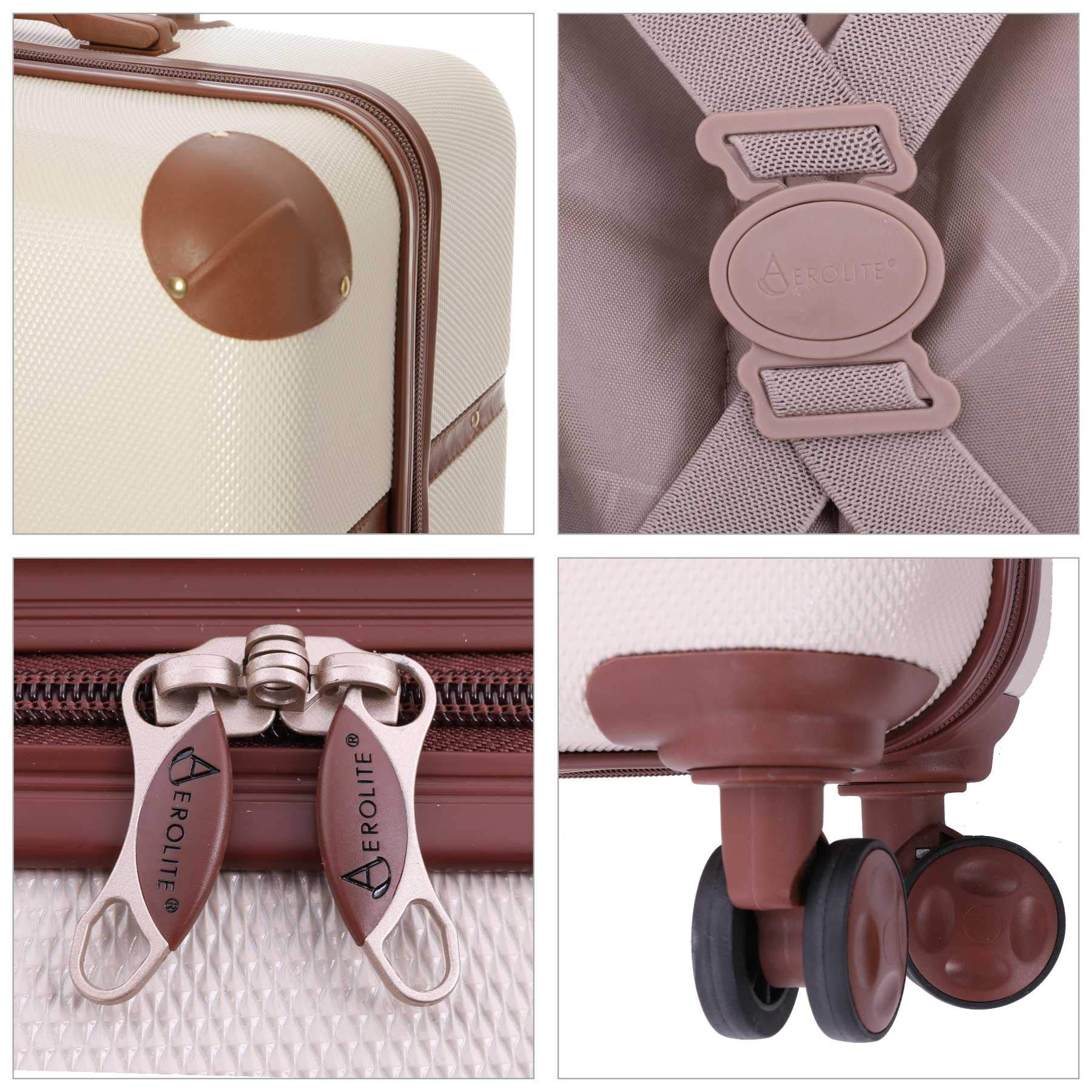 Aerolite Stylish Classic Retro Vintage ABS Hard Shell Carry On Hand