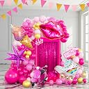 Kozee Pink Balloon Garland Arch Kit With Hot Rose Gold Metallic For Barbie Theme Party Girl Birthday Baby Shower Princess Themed Decorations-8, Pc 1 Piece gallery image