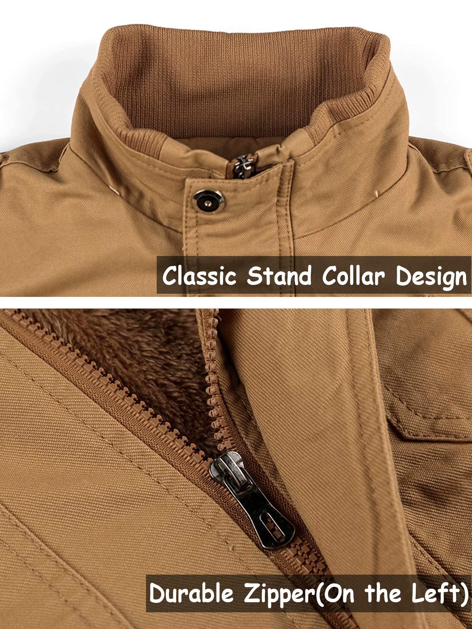MAGCOMSEN Giacca invernale da uomo in pile caldo giacca bomber militare da lavoro casual giacca a vento cappotto con tasche multiple