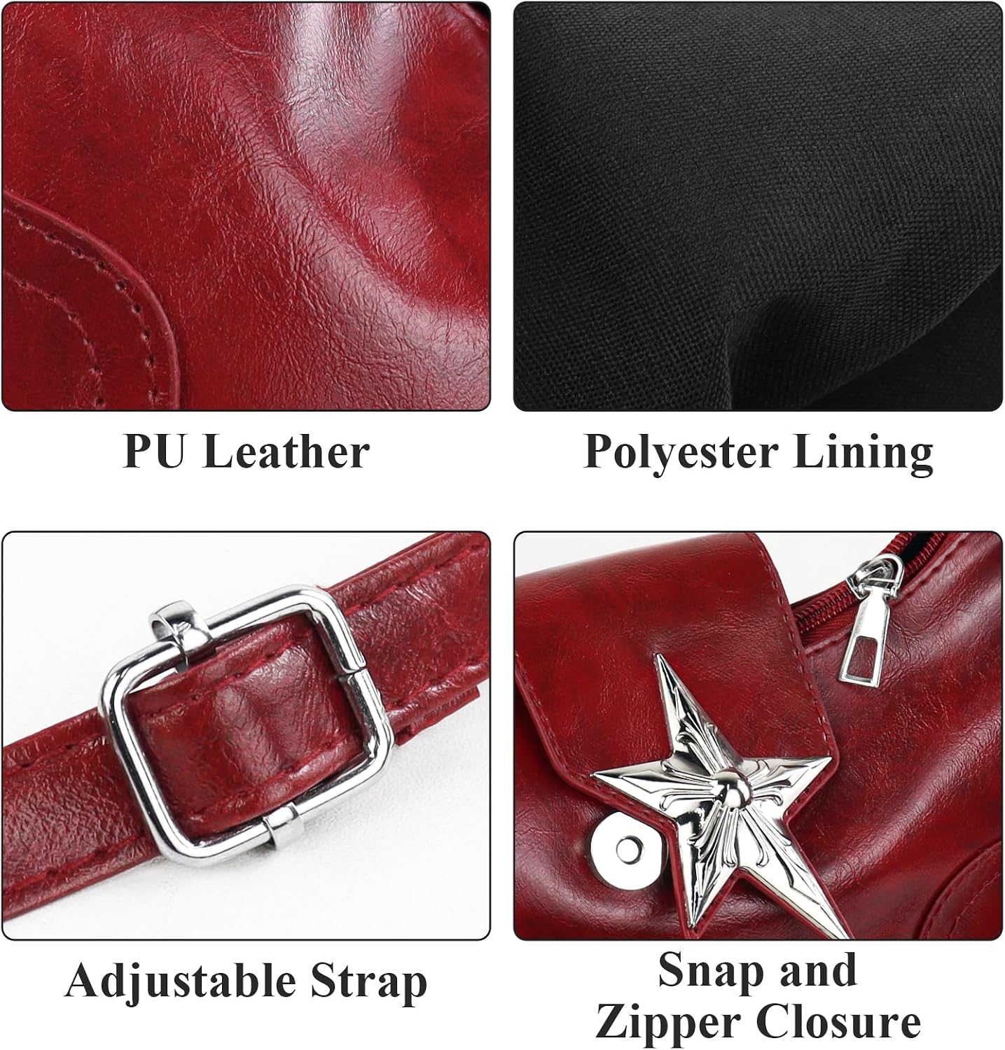 Crossbody Bags for Women, PU Leather Hobo Bag Y2K Shoulder Purse, Women's Crossbody Handbags with Adjustable Strap