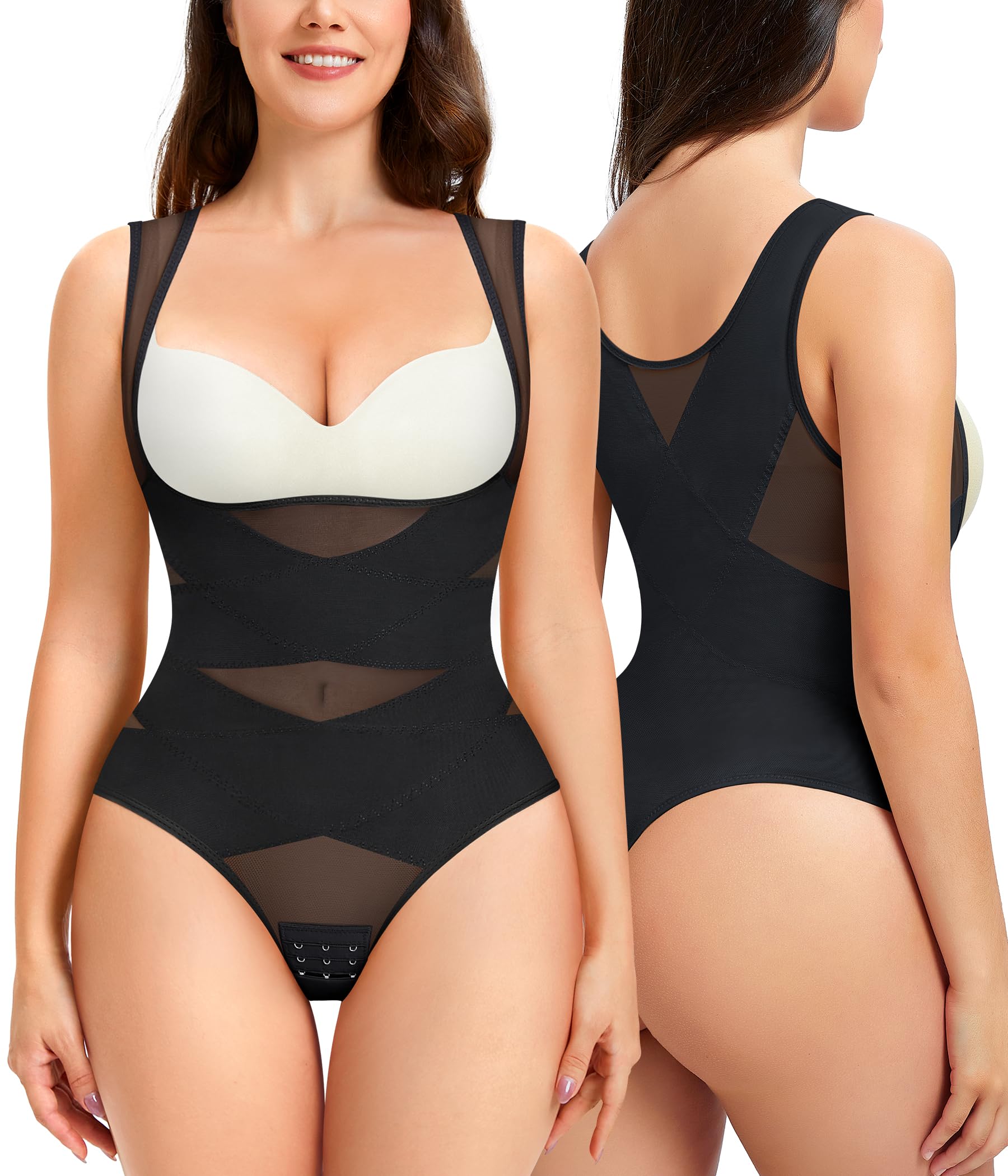 Women Thong Shapewear for Tummy Control Open Bust Body Shaper Compression Fajas Waist Trainer Corset