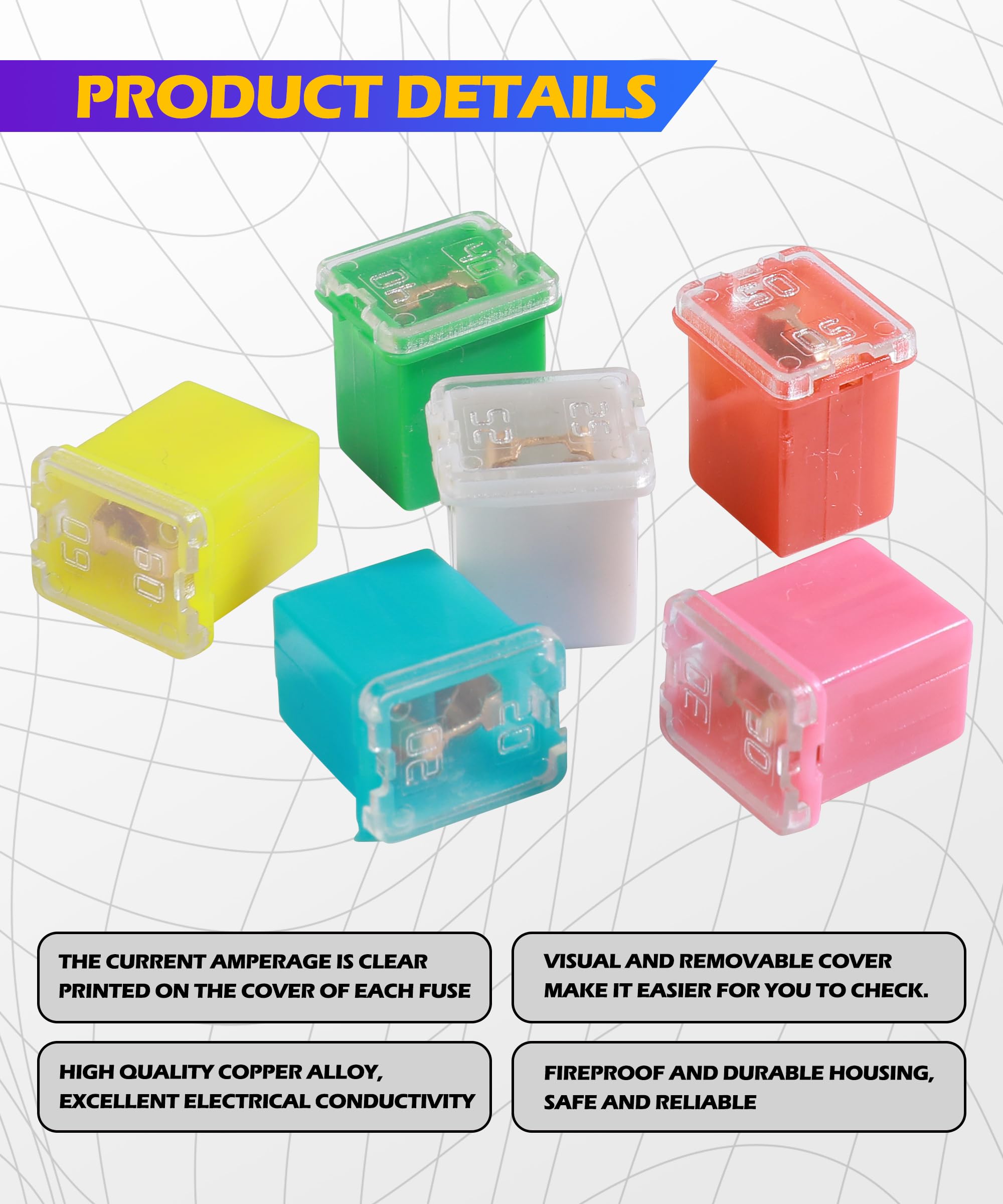 JNNJ 200 Pièces Fusible Pour Auto, Fusibles De Voiture De Type Torpille