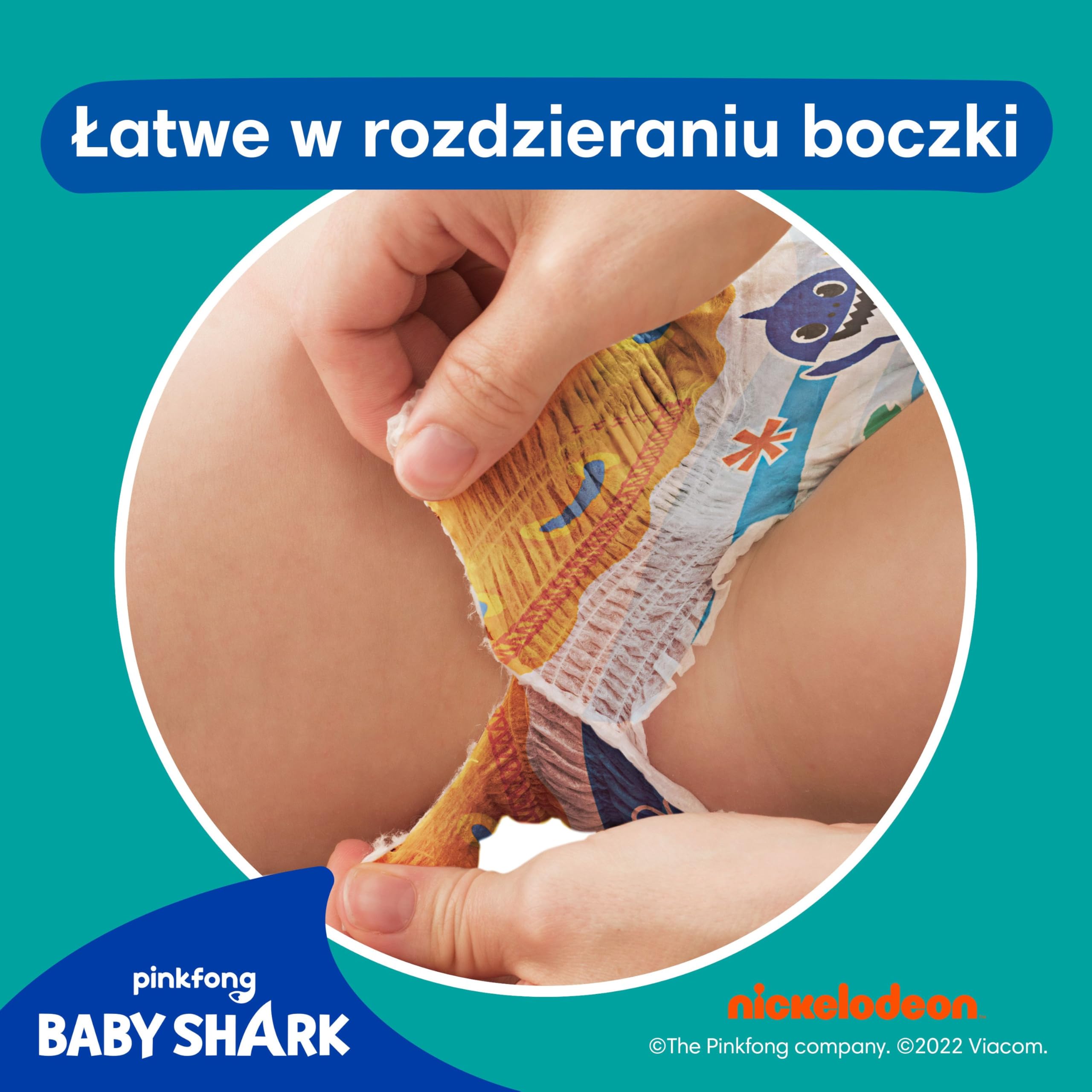 Pampers Splashers Baby Shark, 3, 12 Jednorazowe pieluchomajtki do pływania 6kg-11kg