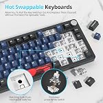 Fogruaden M75 Wireless Creamy Keyboard 75% Mechanical Gaming Keyboard, Hot Swappable Custom Keyboard, RGB Backlit, Gasket, Pre-lubed Linear White Switches, Bluetooth/2.4GHz/USB-C, Five-Layer Pad&Knob
