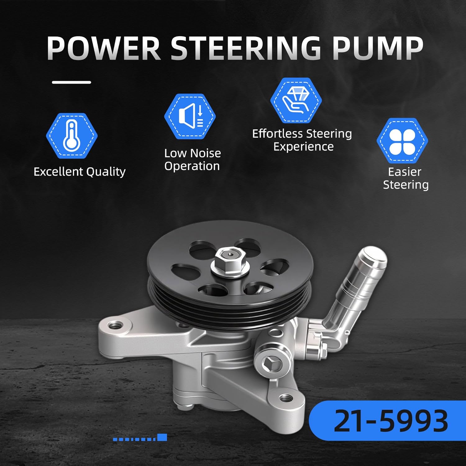 21-5993 Power Steering Pump with Pulley fit for Honda Accord EX/LX/SE 1998-2002, fit for Honda Odyssey 1999-2004, fit for Isuzu Oasis 1998-1999, Replace # 21-5268 56110P8A003 56110-P8C-A01