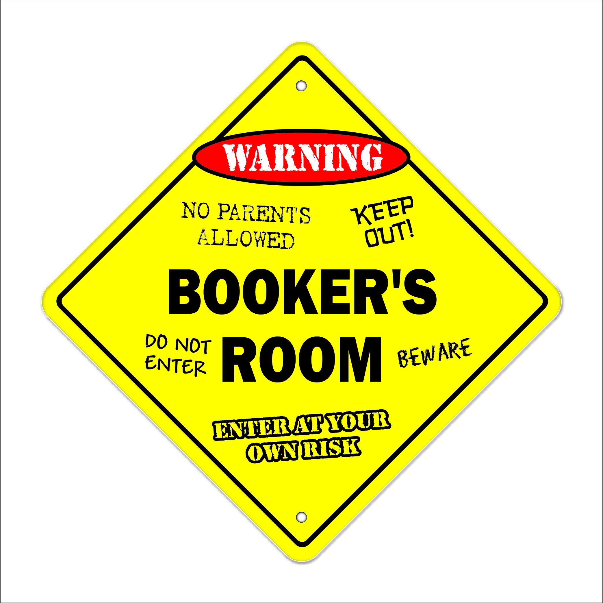 Booker's Room Sign Crossing Zone Xing | Indoor/Outdoor | 12" Tall Plastic Sign kids bedroom decor door children's name boy girl
