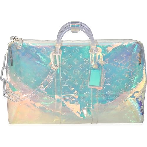 Louis Vuitton, Pre-Loved x Virgil Abloh Monogram PVC Prism Keepall Bandoulière 50