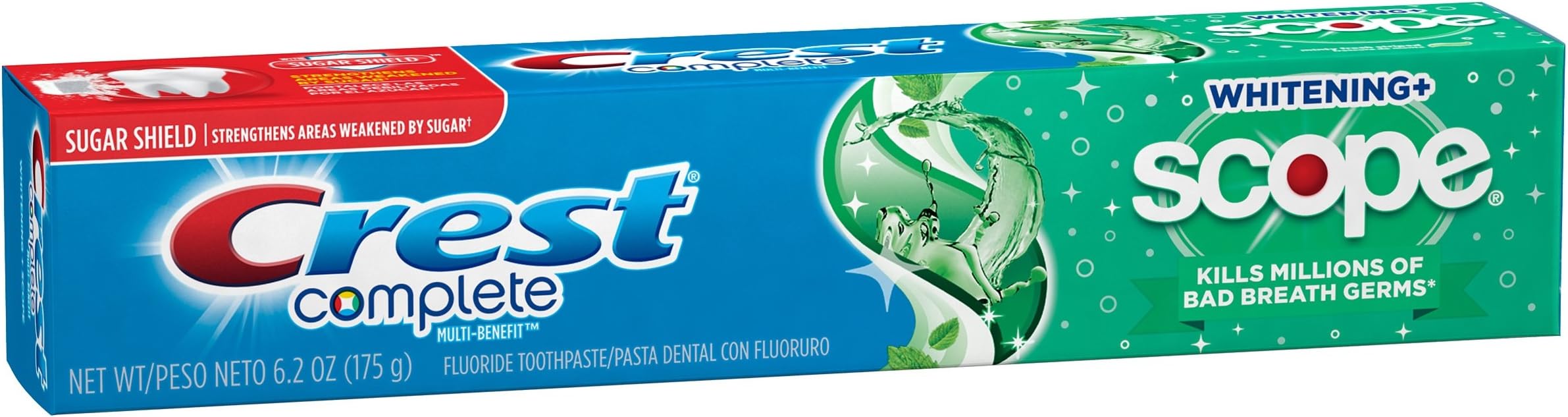 Complete Multi-Benefit Fluoride Toothpaste, Whitening + Scope, Minty Fresh 6.2 oz