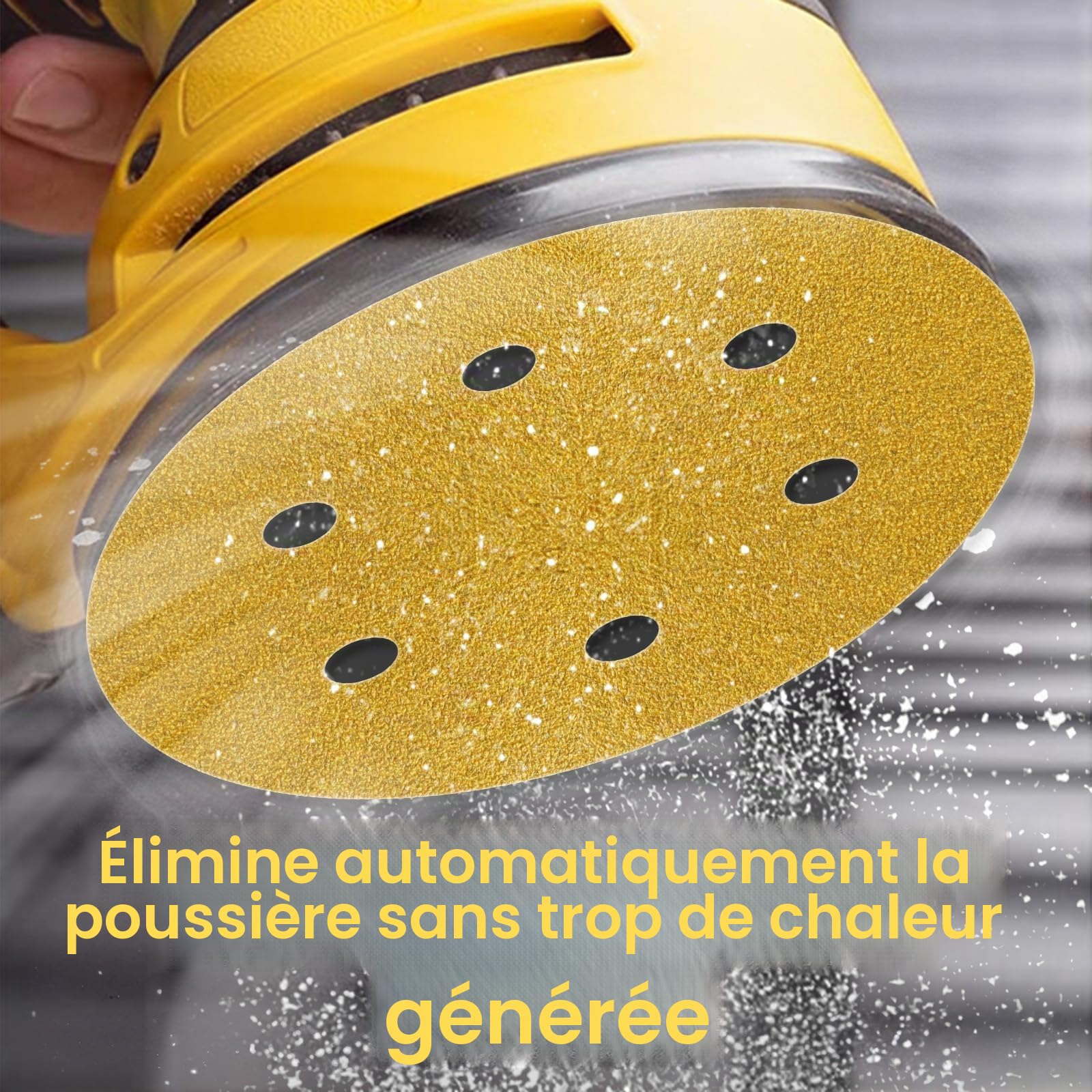 STEBRUAM Disques Abrasifs 150mm,50 Pièces Abrasifs de Ponçage Ponceuse tampons ponçage ronds 6 trous Grain 80 pour Poncer Polir Dérouiller pour Ponceuse Excentrique
