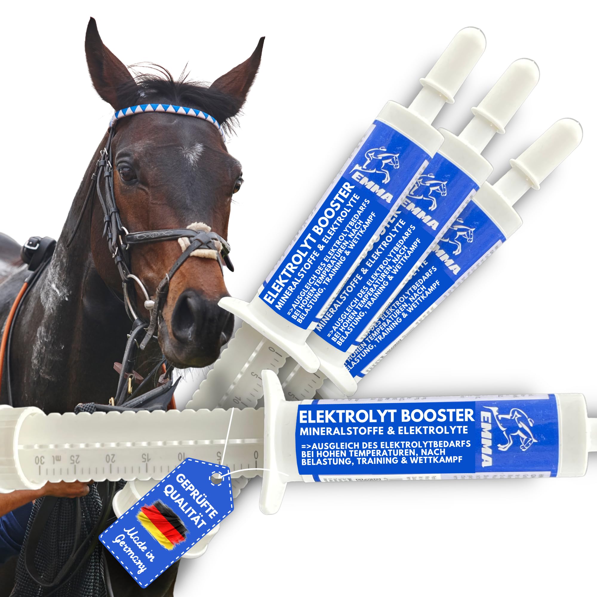 Electrolitos para caballos, pasta de 4 electrolitos, caballo Plus con vitamina b, complejo con potasio, sodio, calcio, magnesio, caballo, electrolito, líquido, para diarrea, agua excremental,