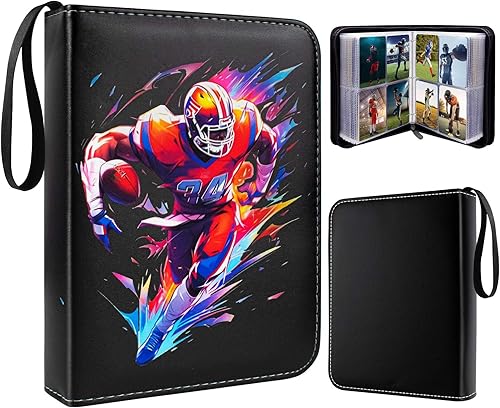 Álbum de tarjetas coleccionables para fútbol con capacidad para 400 tarjetas, carpeta con mangas, álbum para tarjetas de fútbol, colección de juegos