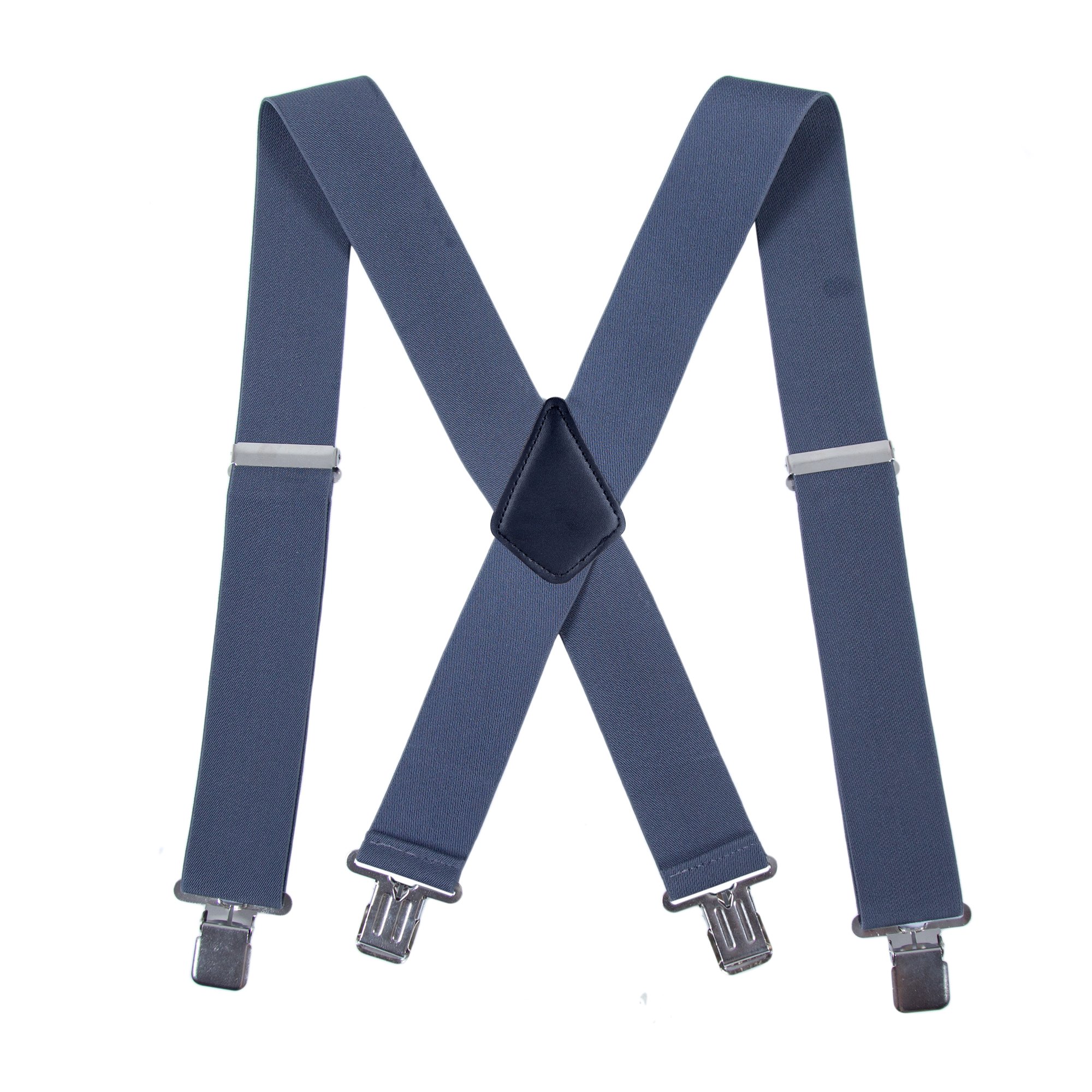 Men Utility Suspenders Adjustable Elastic - Heavy Duty 2 Inches Wide X Shape Strong Clip Casual Suspender
