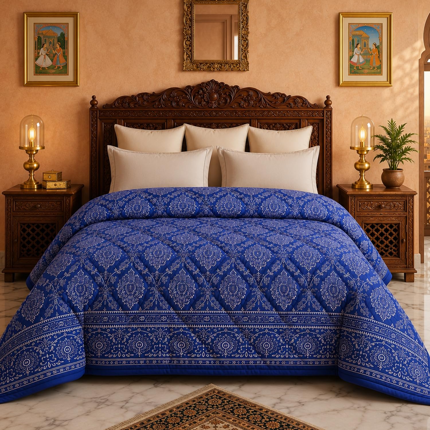 BSB HOME 220 GSM Microfiber Comforter for Double Bed, Ultra Soft Quilted AC Comforter, Lightweight All Season Blanket, Breathable, Durable & Skin Friendly, 86 x 90 Inches (220 x 230 cm) - Royal Blue-image-27