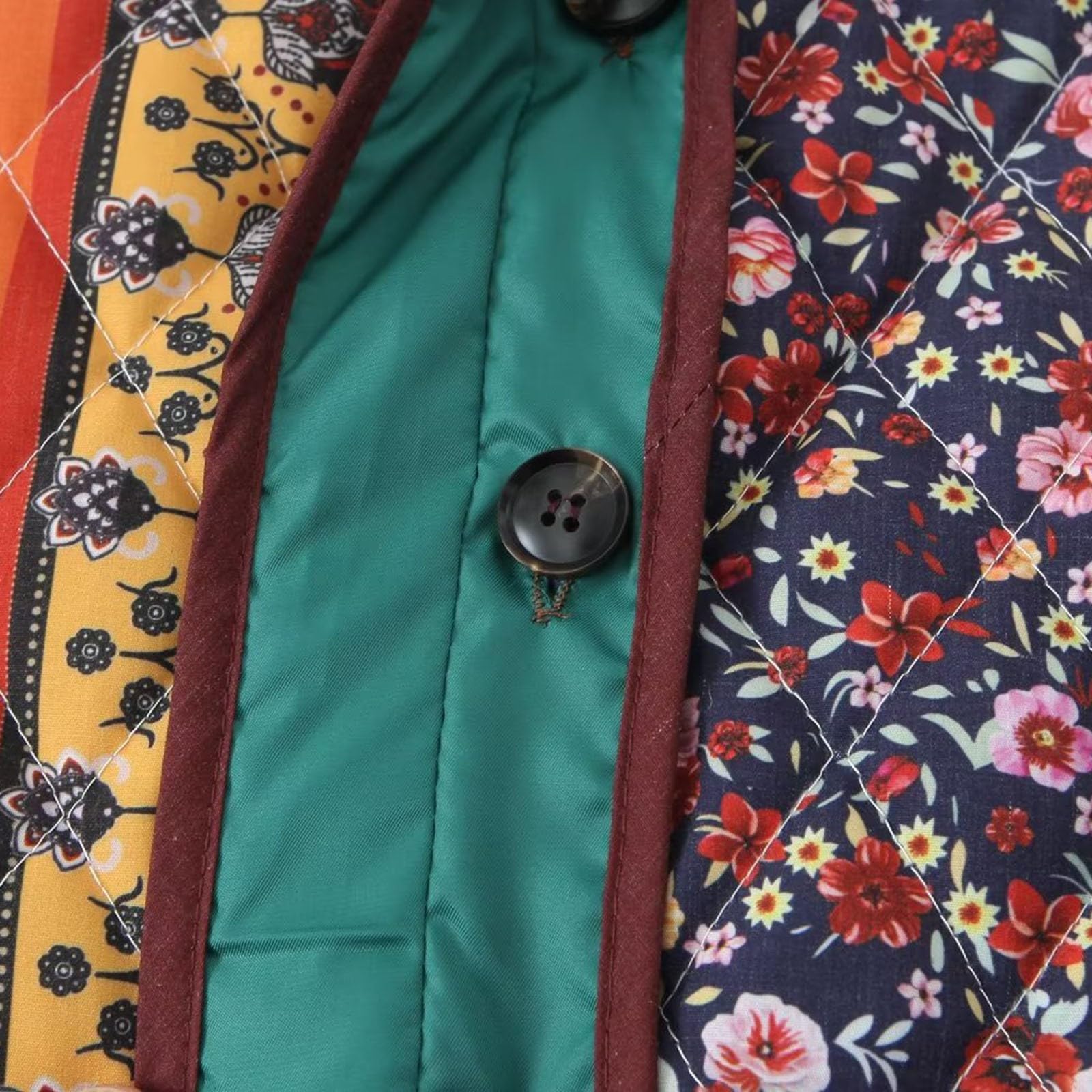 Genérico Cazadora Invierno Mujer,Chaqueta De Mujer CáRdigan Ligero Con Frente Abierto Acolchado En Contraste De Color