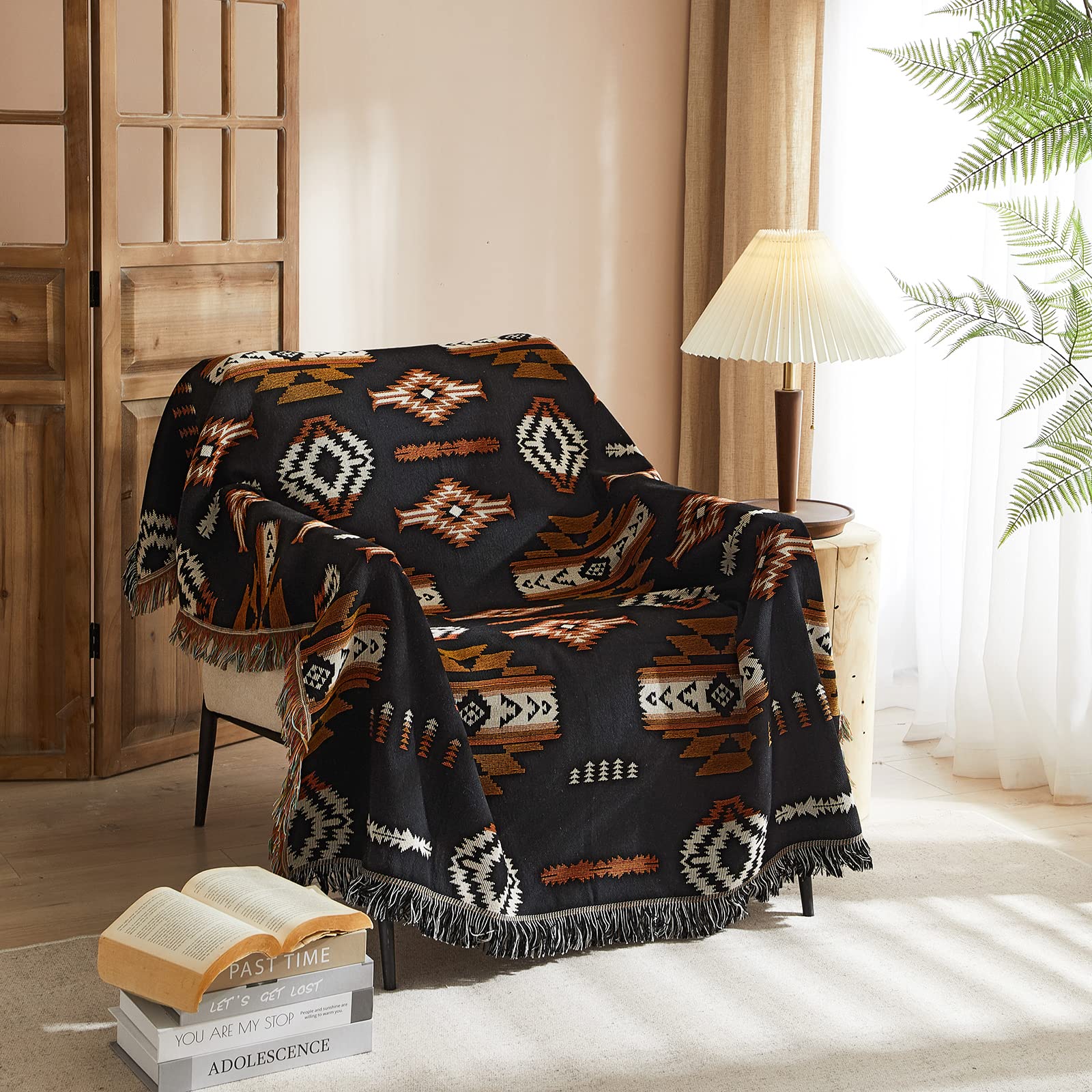 Signature Southwest Throw Blanket for Couch Bed, Cotton Woven Southwestern  Navajo Throws Tapestry Cover for Living Room Chair Sofa Decorative w/Boho