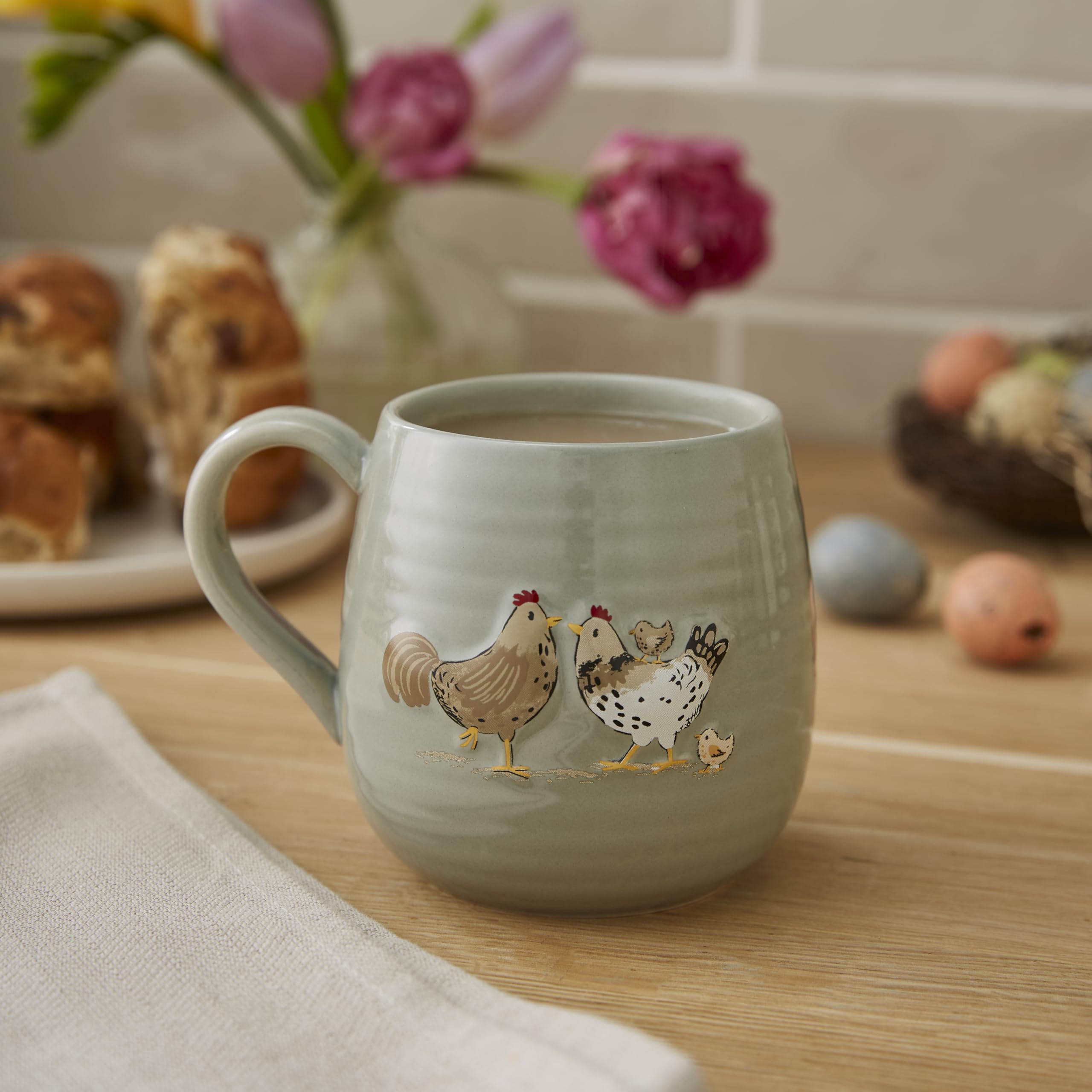 Cooksmart Hen House Lane Sage Belly Mug | Tazza da caffè in