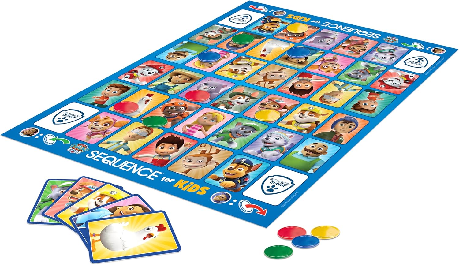 Sequence Junior Paw Patrol, Board Game from 3 Years, Board Games for The Whole Families, Paw Patrol Toy for 2-4 Children