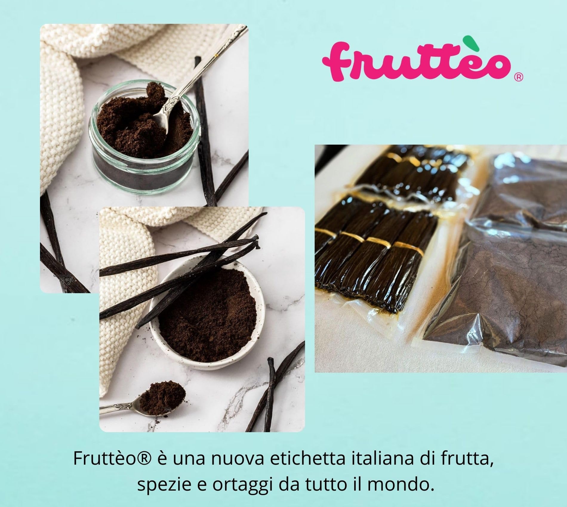 Frutteo - Vaniglia in Polvere 25Grammi Bourbon in Polvere Grado A - 100% Naturale da Baccelli Interi - Vaniglia di Alta Qualità per Dolci, Dessert e Ricette Gourmet