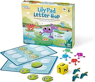 Learning Resources Lily Pad Letter Hop, Ages 5+, CVC Word Games, Sight Word Games, Fine Motor Skills Toys, Spelling Games, Word Making Games, Educational Board Games