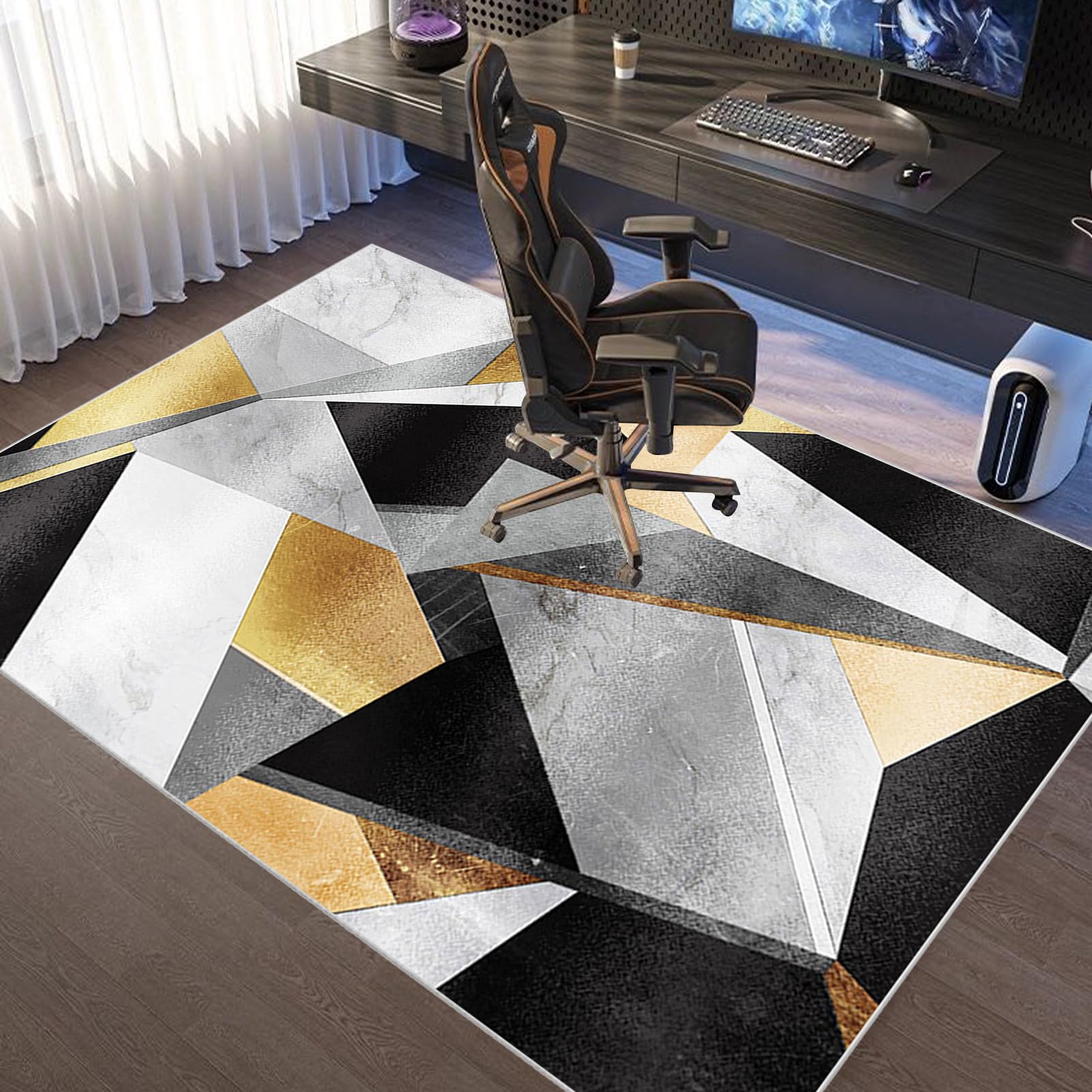 Protector Suelo Silla Ruedas Alfombra Silla Gaming Alfombra Silla Escritorio Antideslizante Alfombra Oficina para Silla con Ruedas Alfombra Protectora Suelo Silla Alfombra Gamer 120 x 150 cm