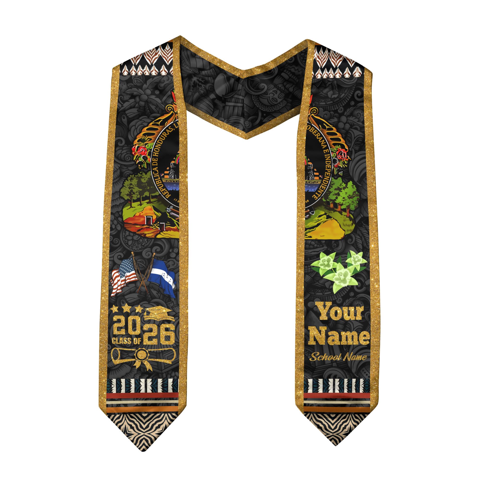 Honduras Stole, Honduran Graduation Sash, Banda De Graduacion, Custom Graduation Stole 2026
