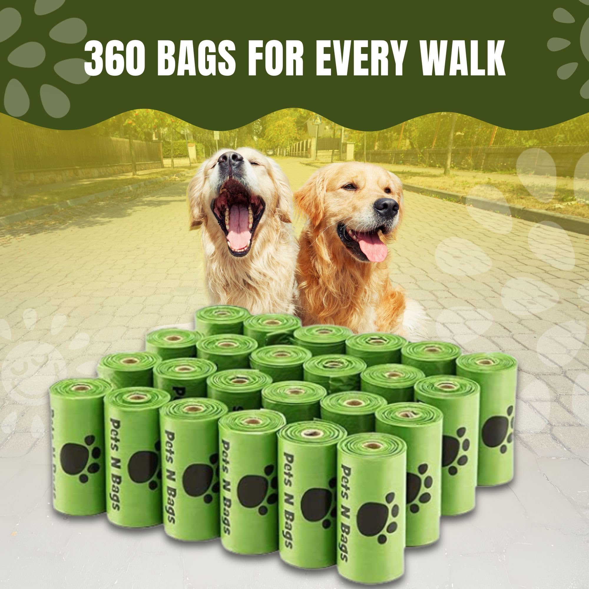 Bolsas para excremento de perro, bolsas de basura para perros, rollos de recambio sin perfume