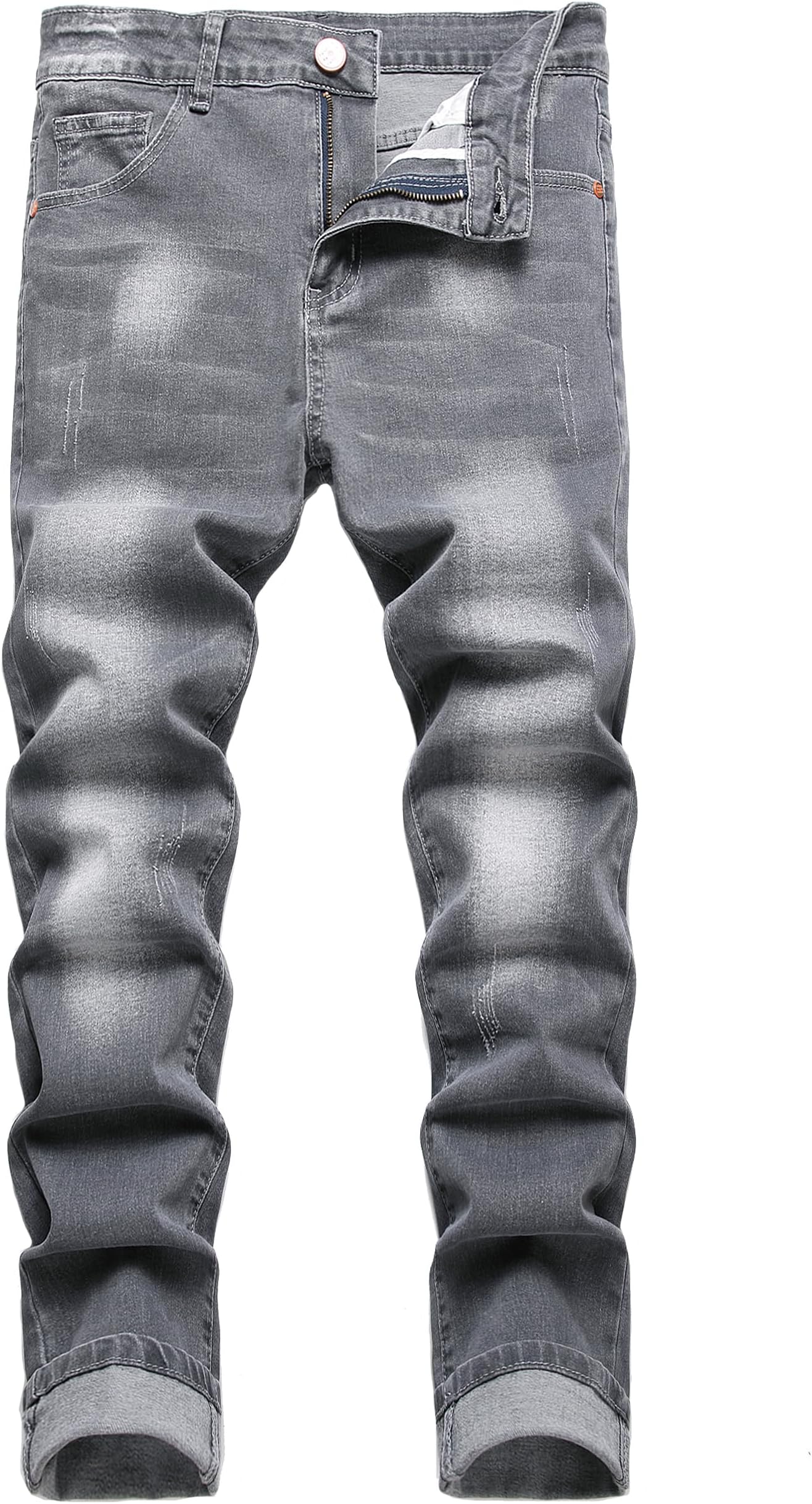 Men's Slim Fit Stretch Jeans Ripped Skinny Jeans for Men, Fashion Straight Leg Comfort Flex Waist Cargo Denim Pants