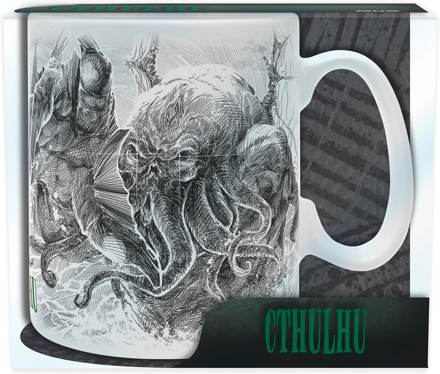 ABYSTYLE H.P Lovecraft Cthulhu Attacks Ceramic Coffee Tea Mug 16 Oz. Horror Story Cult Classic Creature Drinkware Dishwasher Microwave Safe Merch Gift