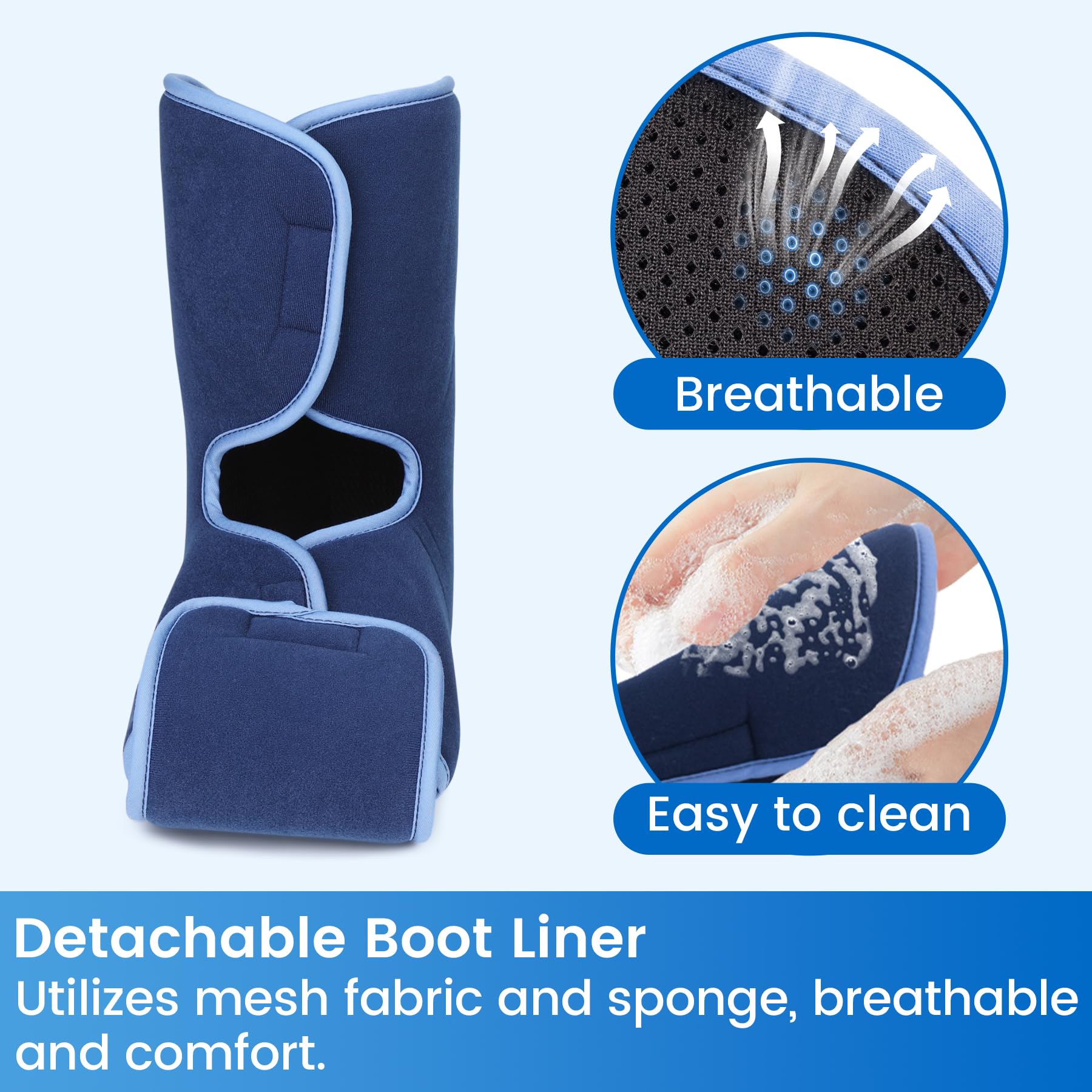 VELPEAU Botas de senderismo para pies rotos, bolsas de aire inflables independientes dobles y diseño de suela antideslizante, botas de fractura Air Cam Walker para mujeres y hombres, se adapta al pie