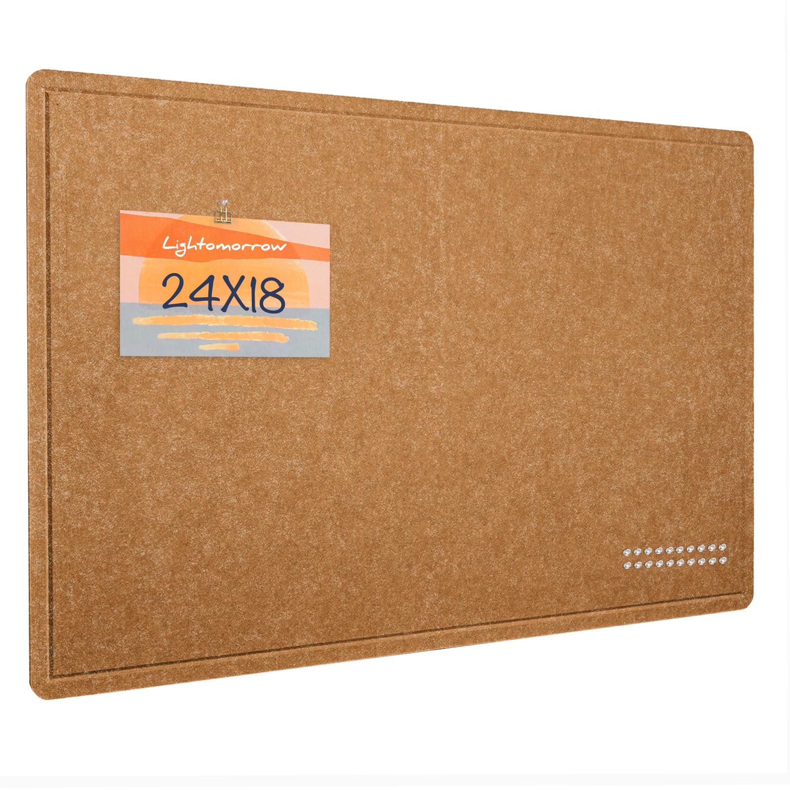 Bulletin Board, 24 x 18 inches Felt Board Decorative Pin Board, Cork Board Alternative for Wall, Foldable Photo Board Self-Adhesive Vision Board Mood