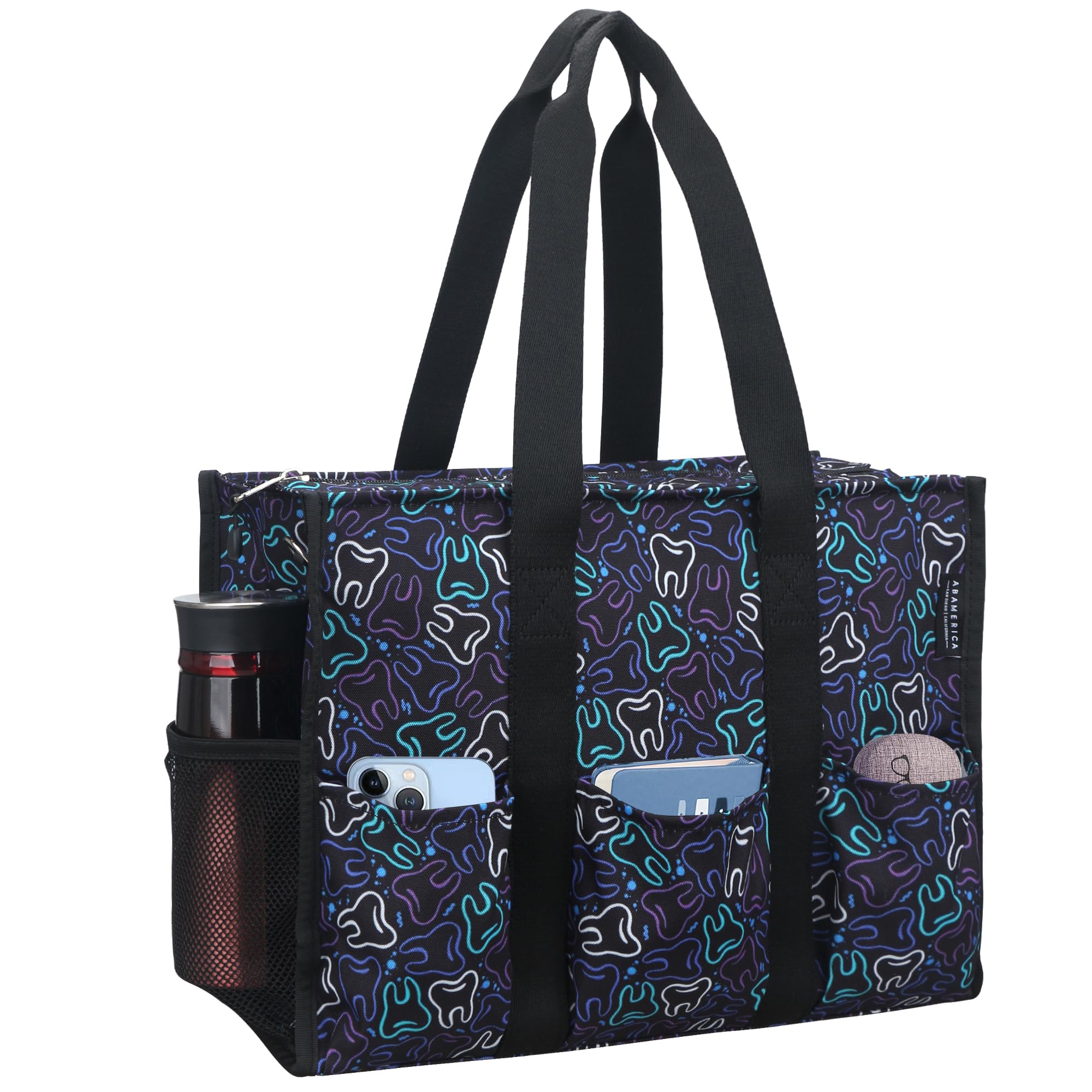 ABAMERICA Nurse Bags for Work Nursing Bag Multiple Pockets Waterproof Organizing Zip Top Clinical Bag for Nursing Students