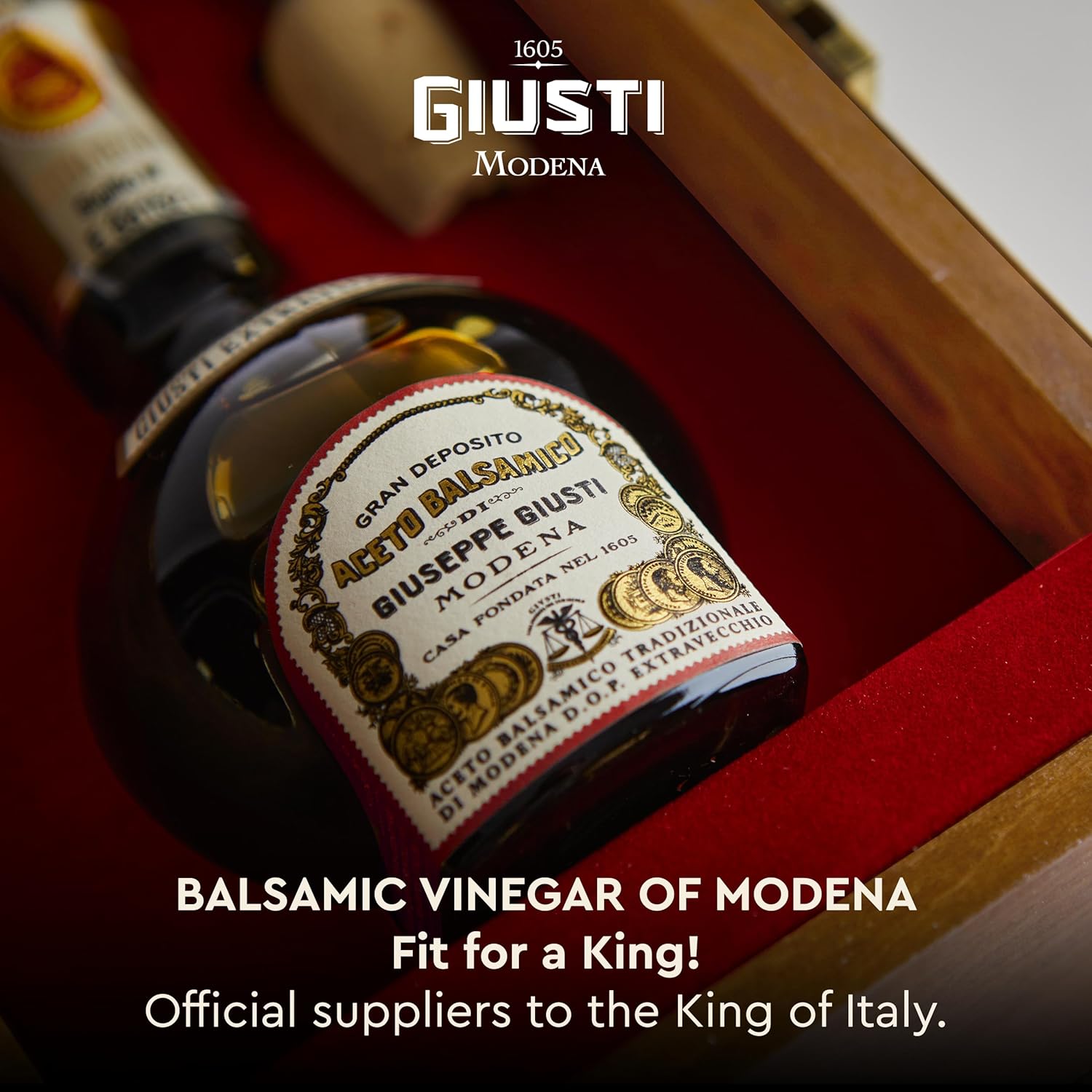 Giusti Traditional Aged Balsamic Vinegar of Modena DOP – 12 Years, Affinato Aceto Balsamico Tradizionale di Modena, Made in Italy Gift Set With Wooden Box – 3.4 fl oz (100 ml) - Pack of 1