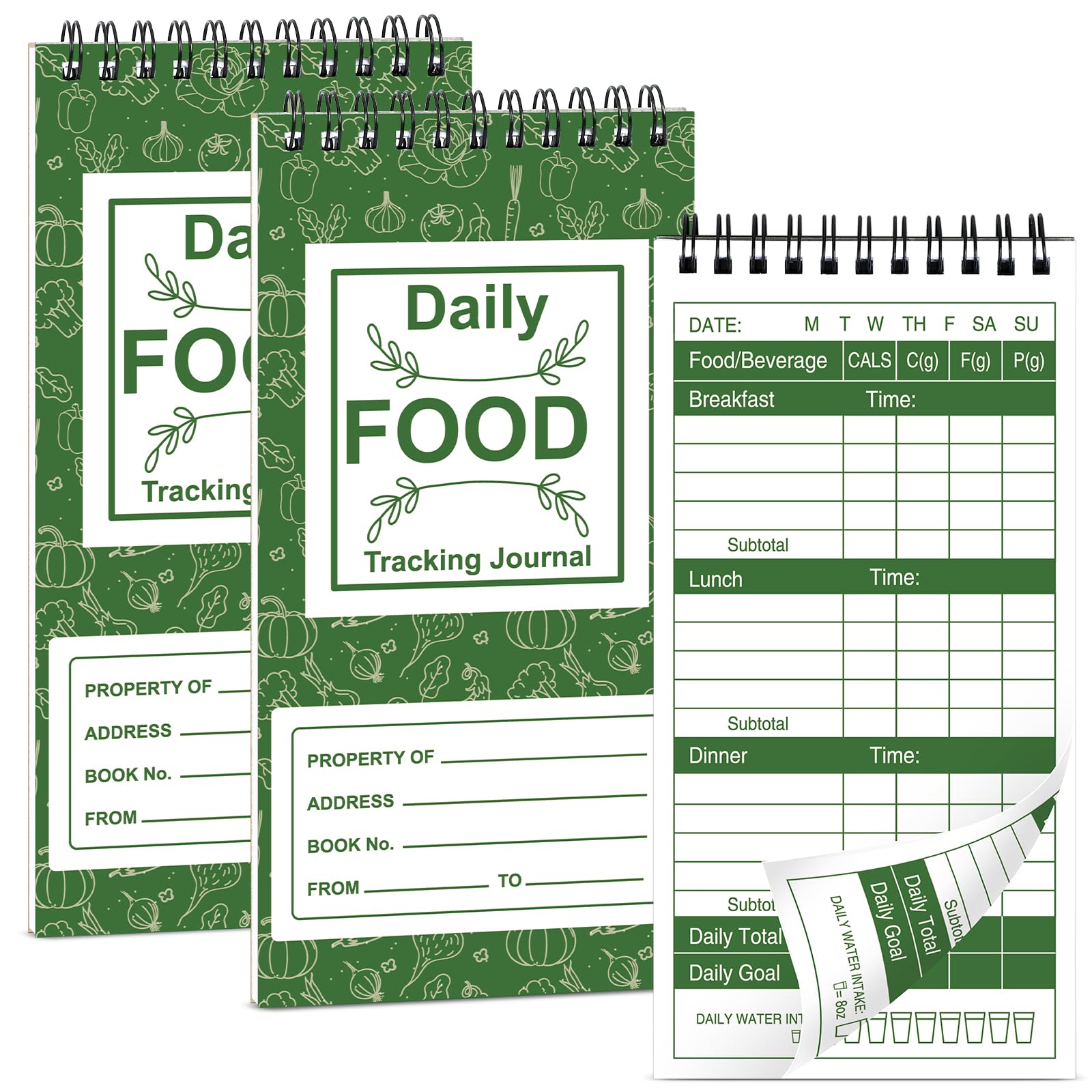 gisgfim 4Pcs Food Journal for Weight Loss Bulk 4x8In Daily Food Tracker Diary Journal Food Log Journal for Women Men Weight Loss Calorie Counter Tracker Journal for Nutrition Meal Tracker 70Sheet/Pad
