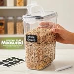 KICHLY Boîte de 4 Stockage des contenants céréaliers - Distributeur de céréales & Contenants de stockage pour l'organisation et le stockage des garde-mangers - Distributeurs de nourriture pour comptoirs de cuisine et boîtes à biscuits