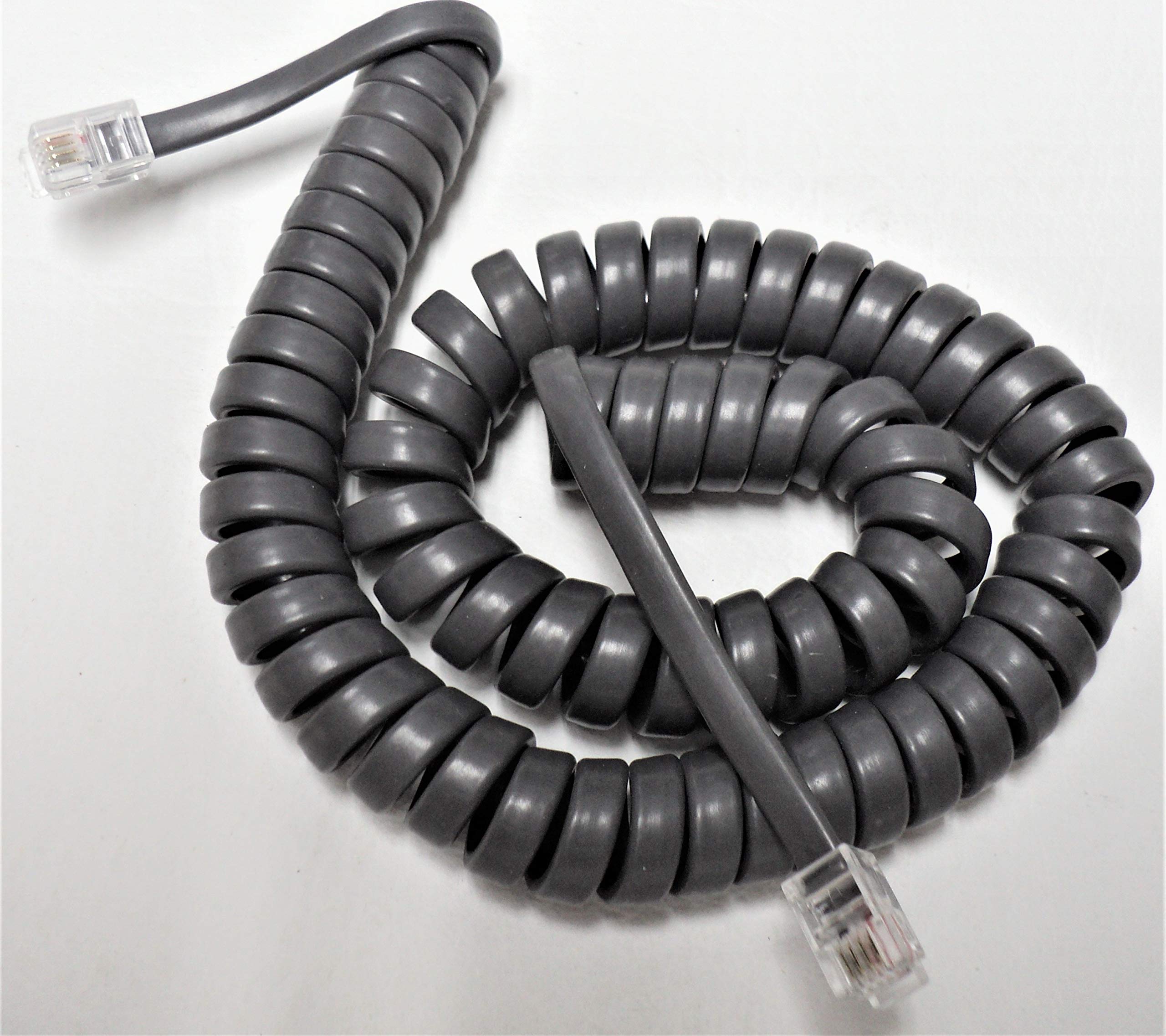 DIY-BizPhones 25-Pack Medium Gray 9' Ft Handset Cords Compatible with Avaya Phone Definity 6400 Series 6408 6416 6424 6408D 6416D 6424D Partner 6 18 18D 34D Digital Receiver Curly Coil Lot